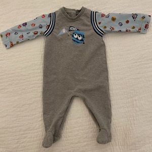 Fendi Monsters Footed Onesie  - 6 Months